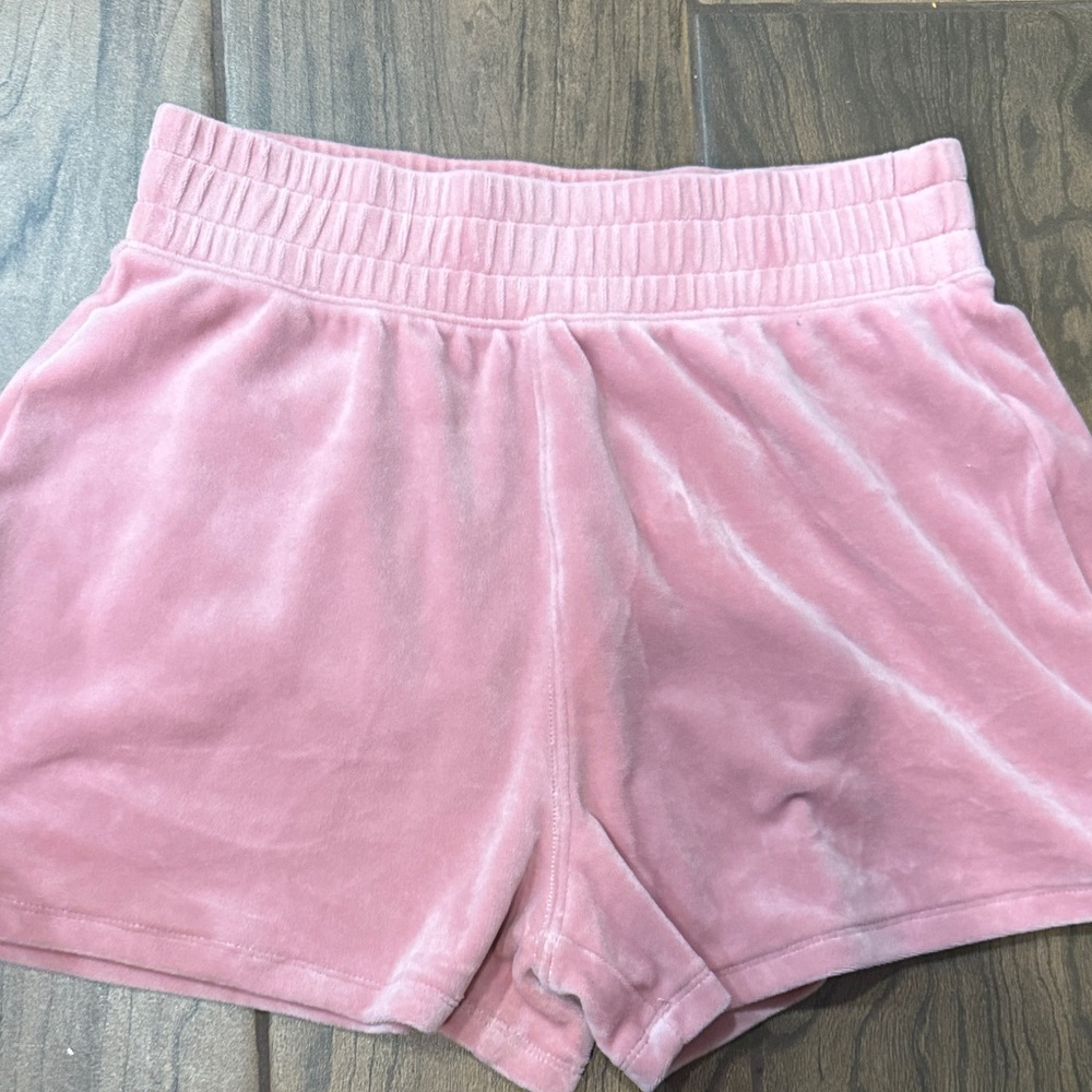 Pink Women's Velour Lounge Shorts